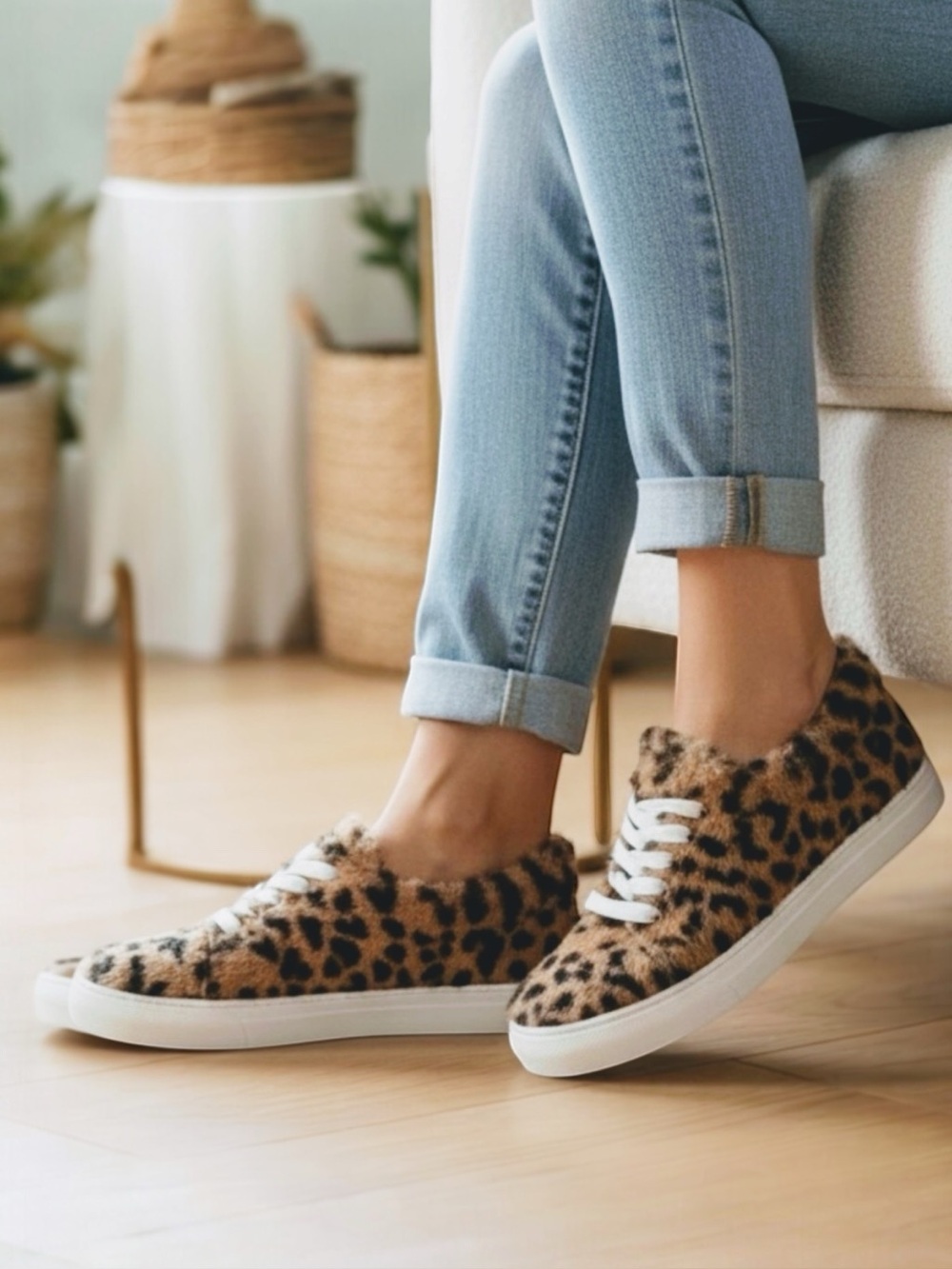 Jessica Simpson Leopard Print Faux Fur Platform Shoes